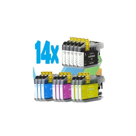 PACK 14 TINTAS COMPATIBLES BROTHER LC223