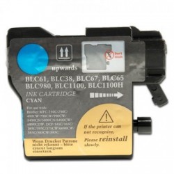 BROTHER LC980XL/LC1100XL/LC985XL CYAN CARTUCHO DE TINTA GENERICO LC980C/LC1100C/LC985C
