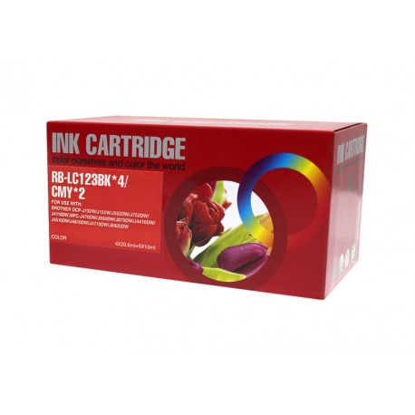 BROTHER LC121XL/LC123XL V3 MULTIPACK DE 10 CARTUCHOS DE TINTA GENERICOS LC121VALBP/LC123VALBP