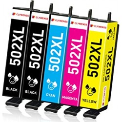Epson 502XL Pack de 4 Cartuchos de Tinta Genéricas + 1 EXTRA NEGRO