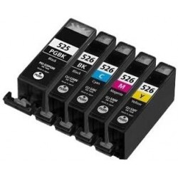 Pack Canon CLI526 4 colores + PGI525 Cartucho de Tinta Generico